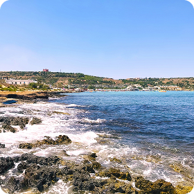 Ghadira Bay sandy beach
